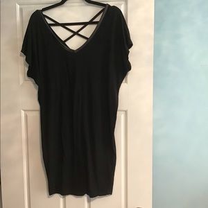 Splendid t shirt dress with leather trim